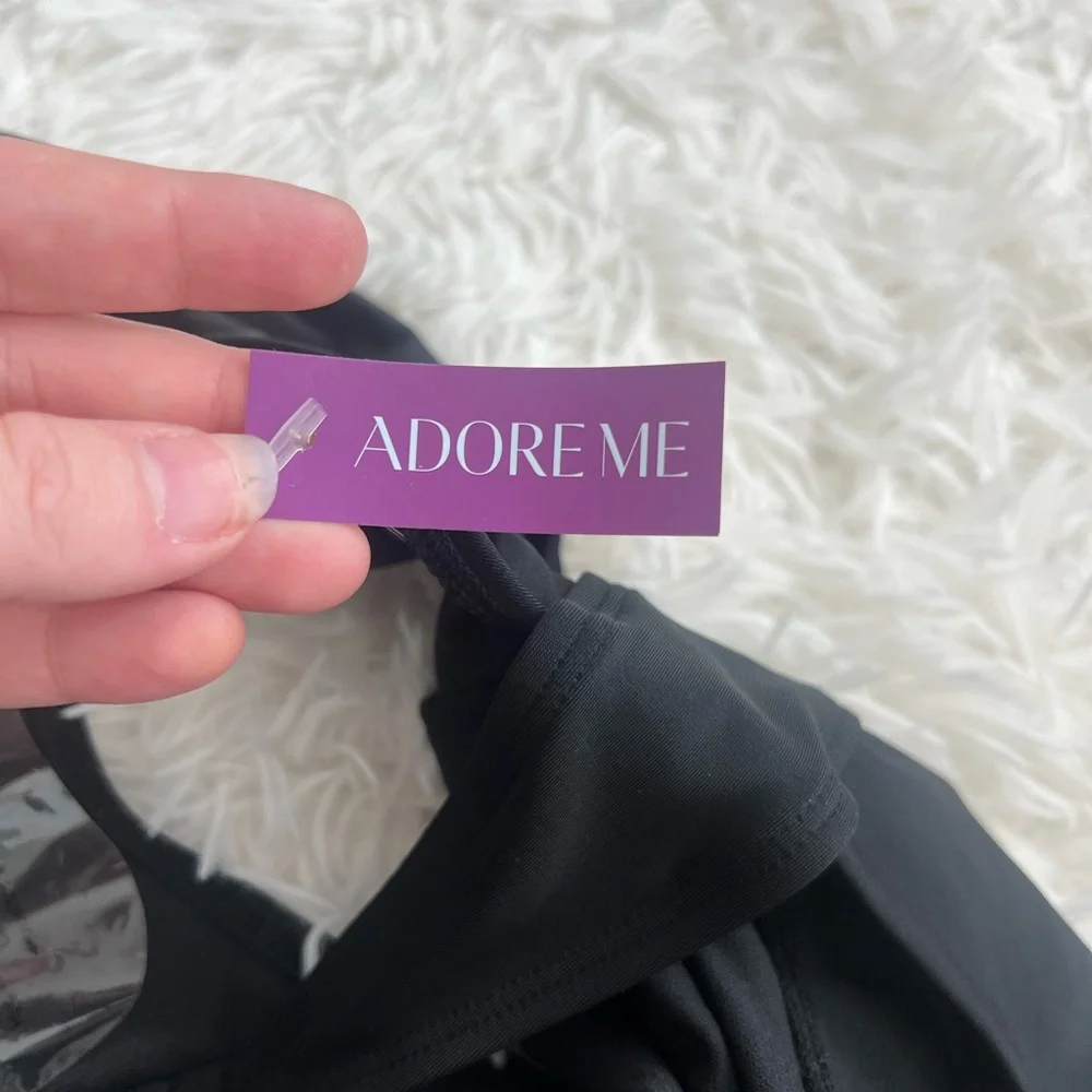 Adore Me NEW Black Brinlee Contour One Piece Swimsuit - Size Medium - Picture 10 of 12